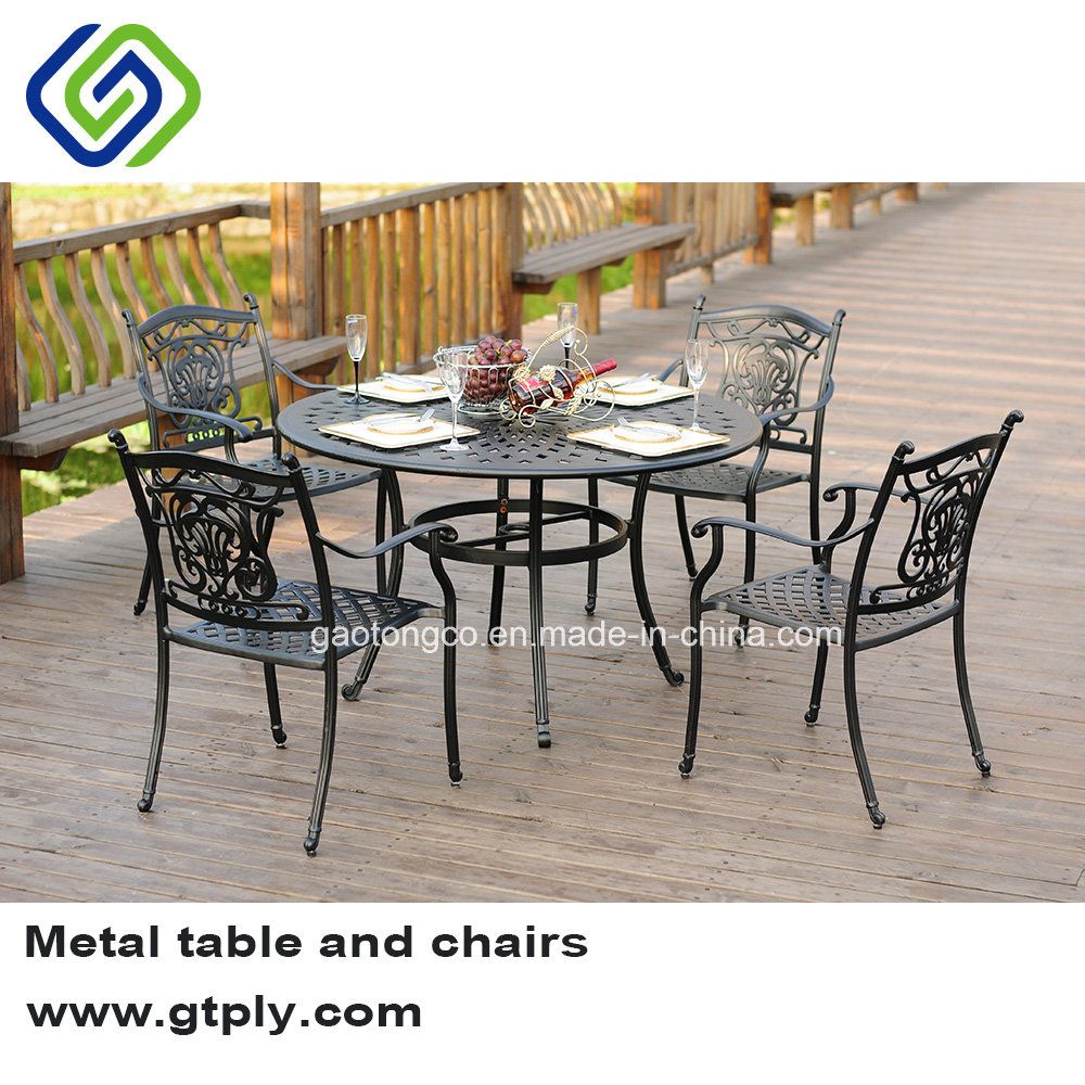 Outdoor Cast Aluminum Dining Table and Chair Garden Furniture