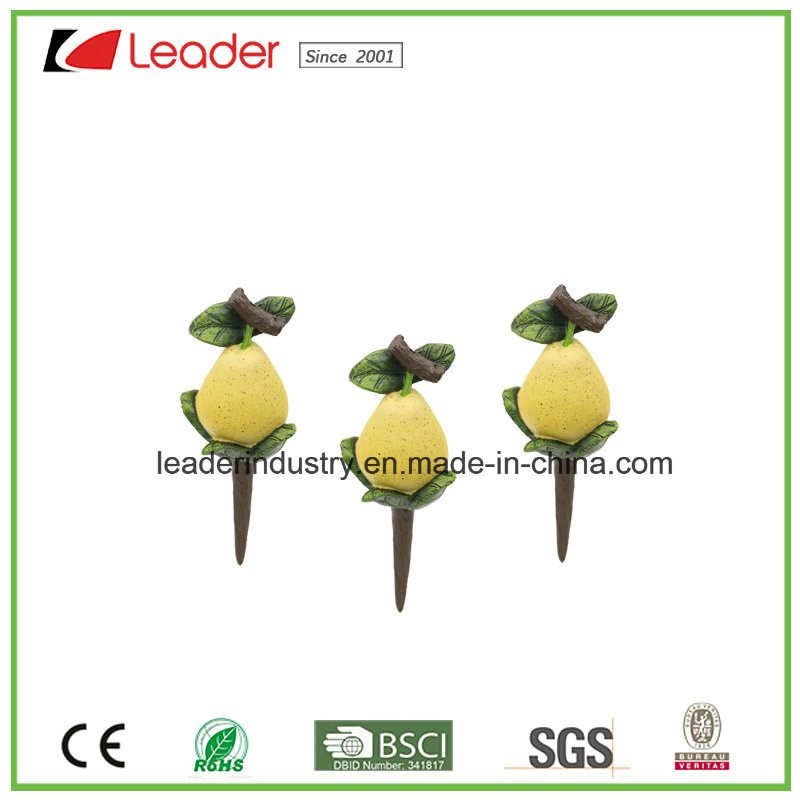 Hand-Painted Resin Garden Mini Decorative Pear Figurine for Home Decoration