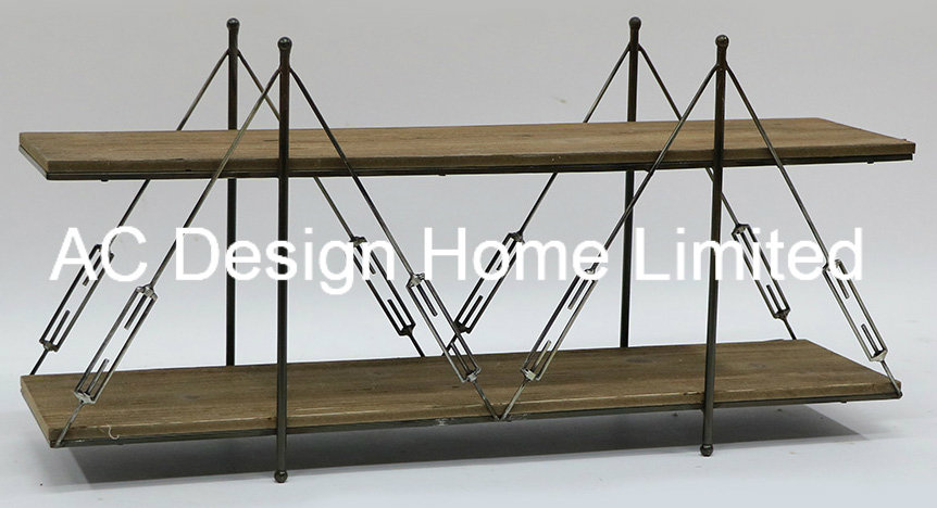 2 Tier Antique Vintage Decoration Wooden/Metal Shelf Parts