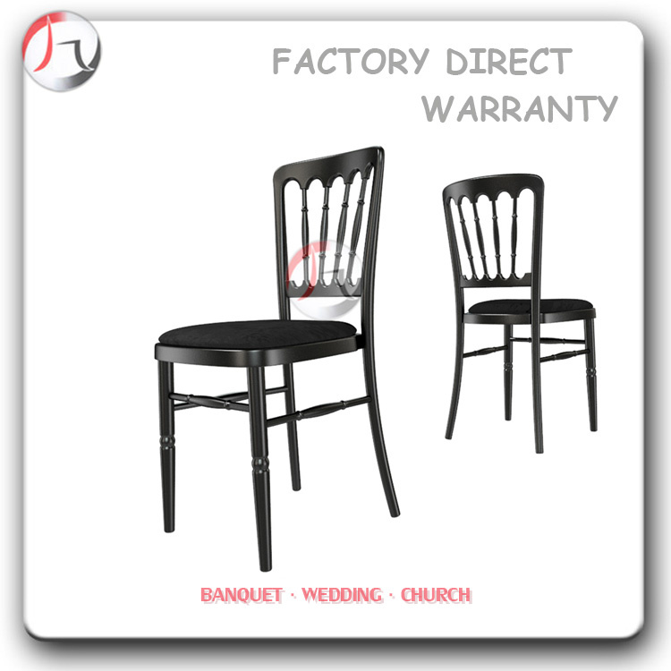 Metal Frame Fabric Cushion Black Napoleon Chair (AT-25)