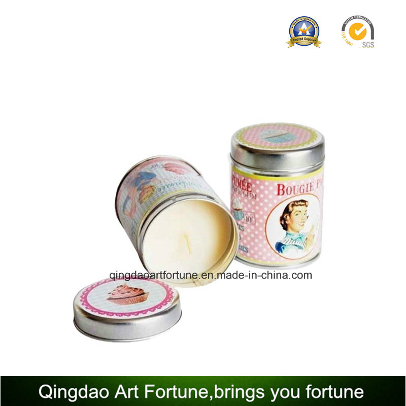 Scented Metal Tin Candle with Metal Lid for Home Decor