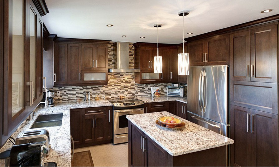 Luxury Solid Wood Cherry Wood Modern Kitchen Cabinets