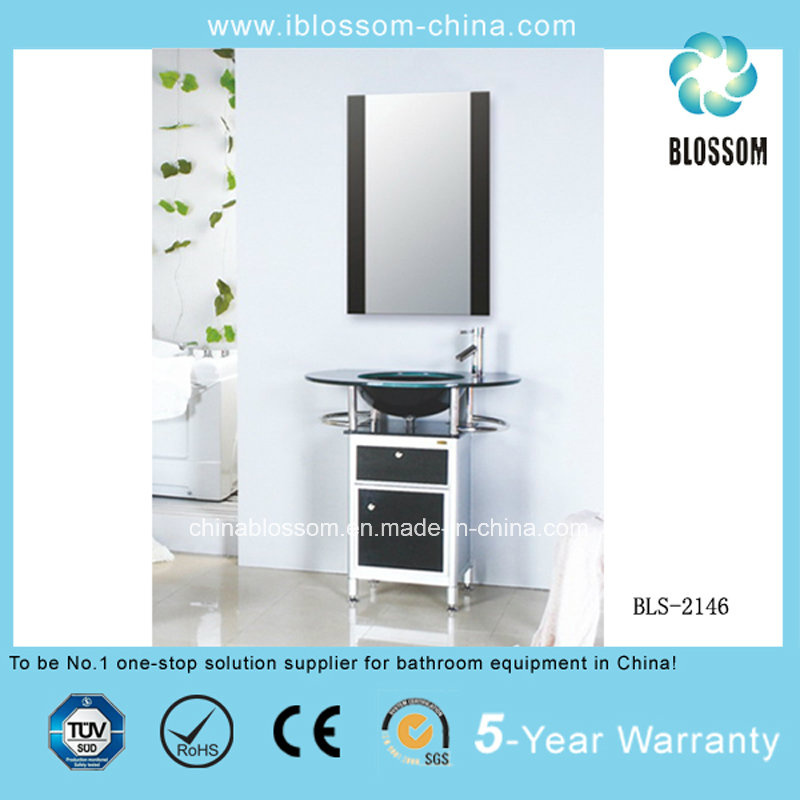 Modern Slim Bathroom Glass Vanity (BLS-2146)