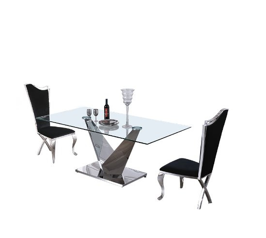 Modern Glass Stainless Steel Chrome Base China Italian Furniture