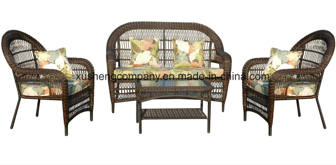 New Design Wicker Sofa Set Rattan Sofa with Cushion