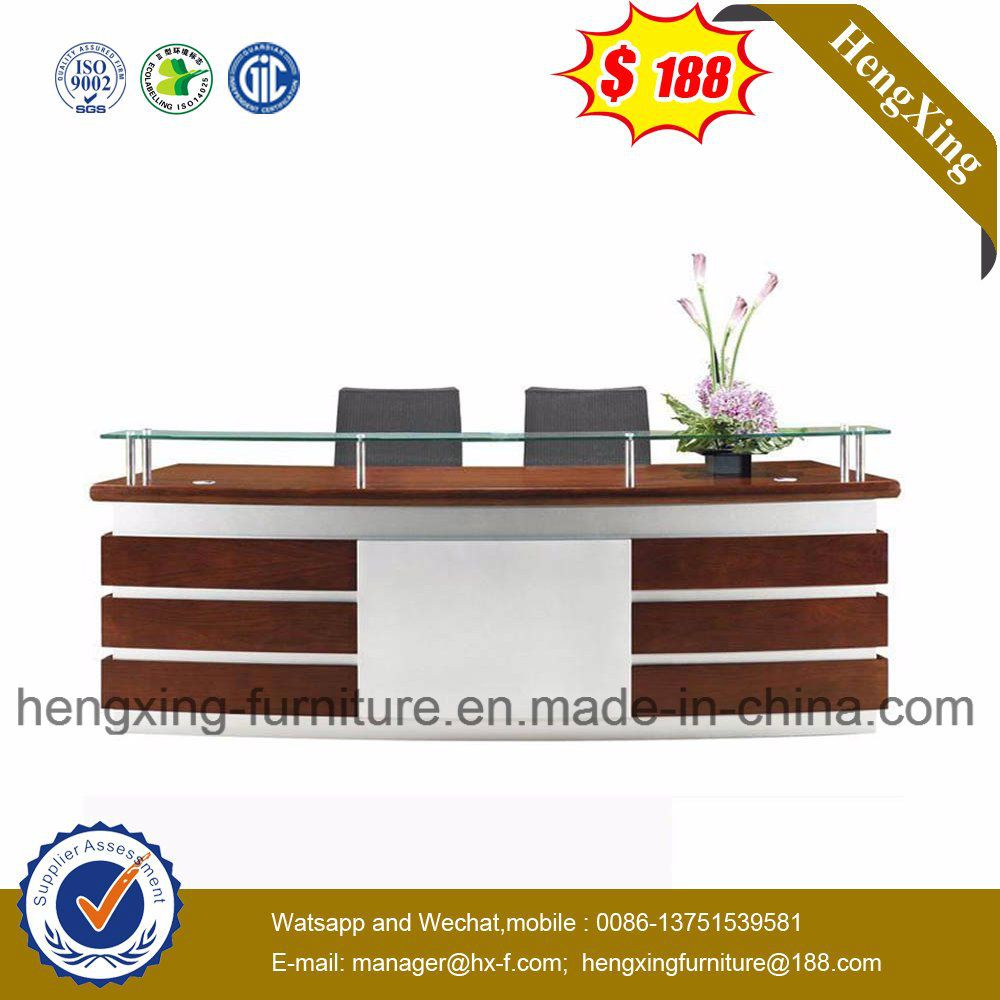 Modern Design Glass Desktop Office Furniture Reception Office Table (HX-RT516)