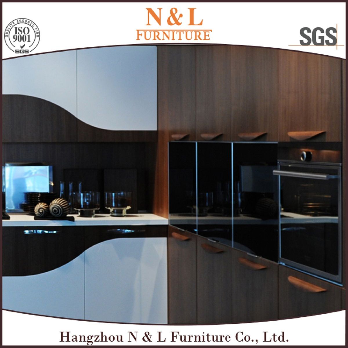 N&L Custom Made Antique Furniture Wood Veneer Modern Kitchen Cabinet Furniture