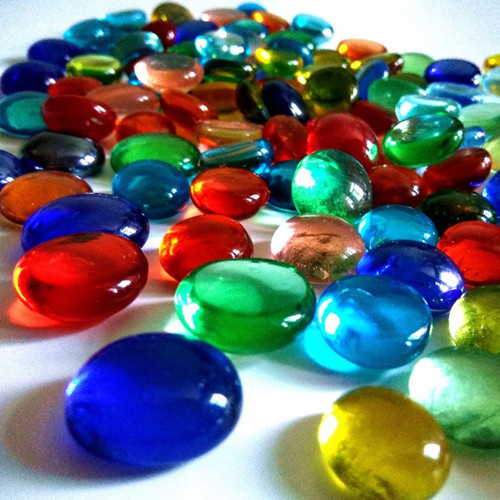 Flat Round Glass Pebble Stone