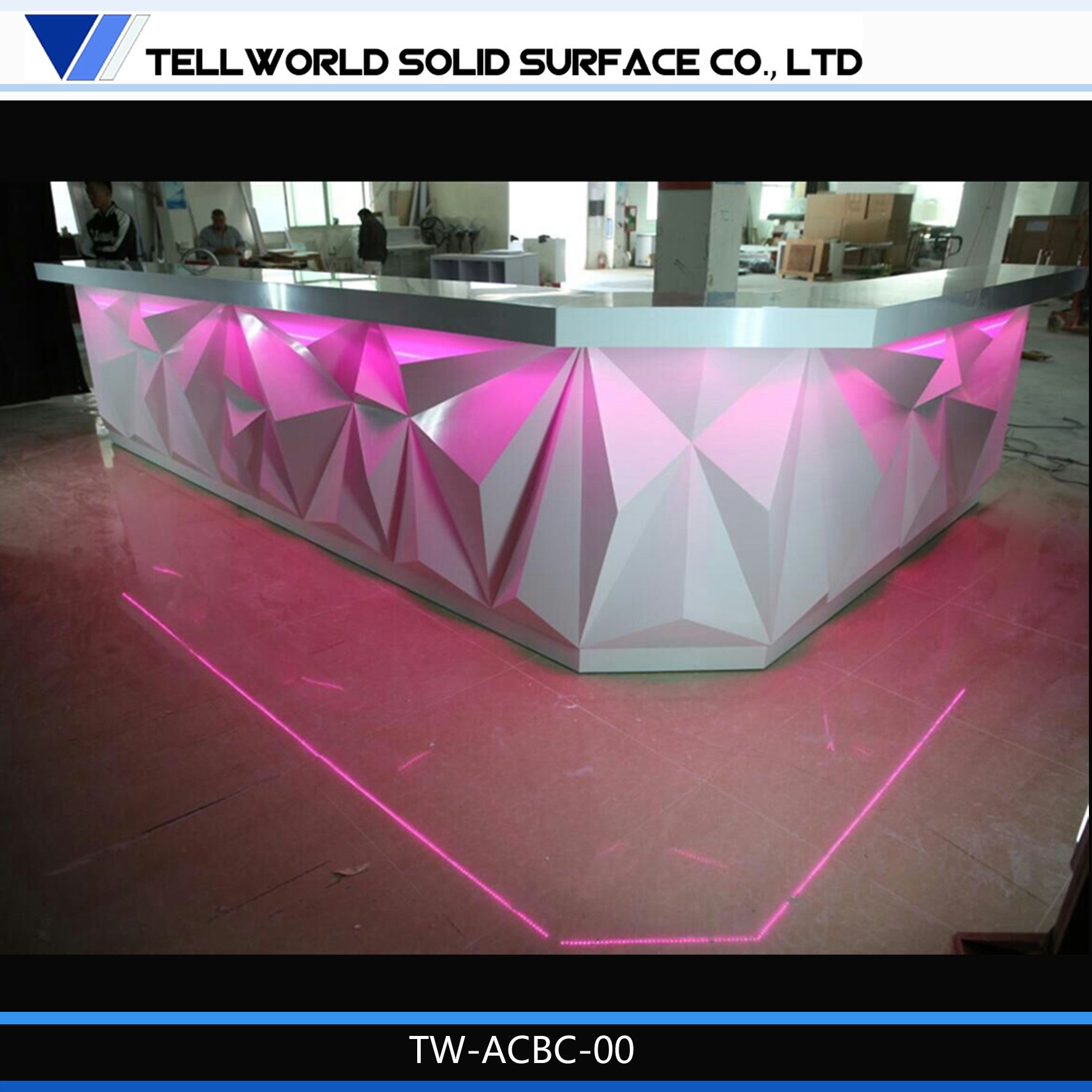 Modern High End Commercial LED Lighting L Shape Restaurant Bar Counter