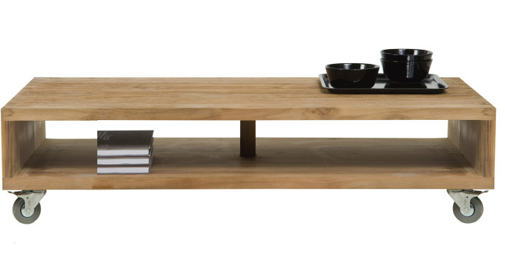 Fissure Coffee Table Wood Display Wood Table for Office and Home