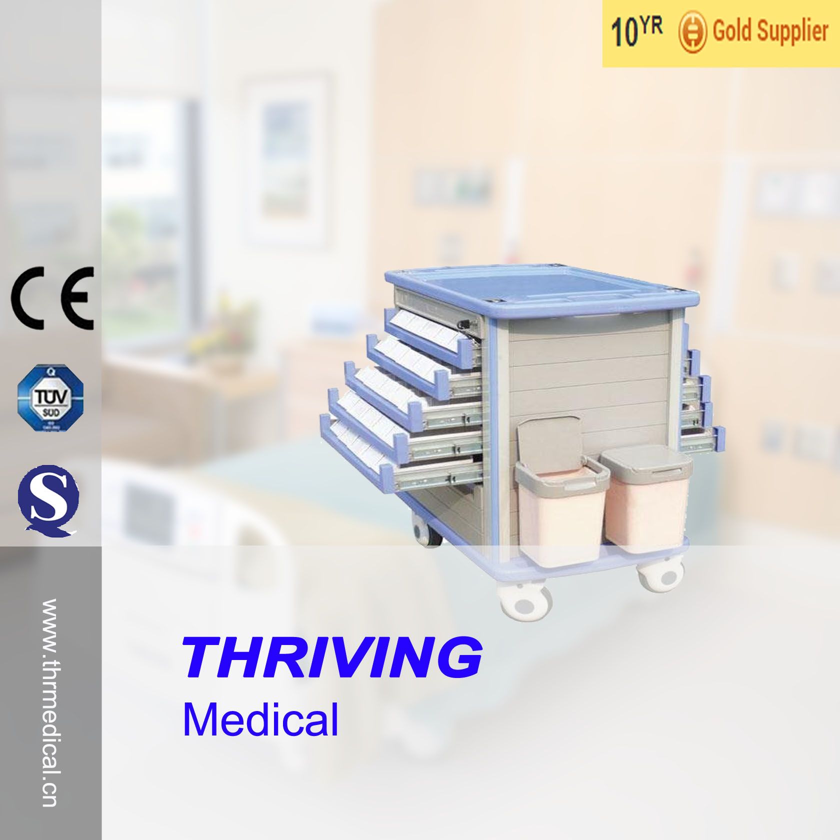 Hospital Emergency Medicine Trolley for Ward (THR-MT8500IA2)
