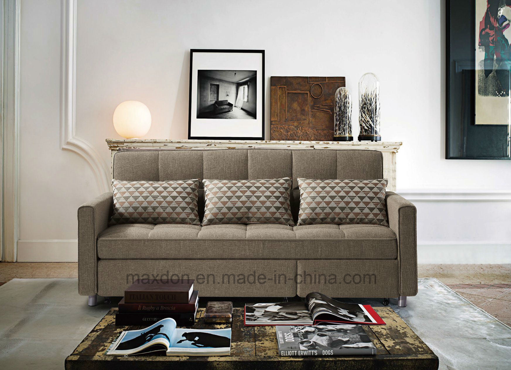 Hot Selling Home Furniture Functional Sofabed with Three Seats
