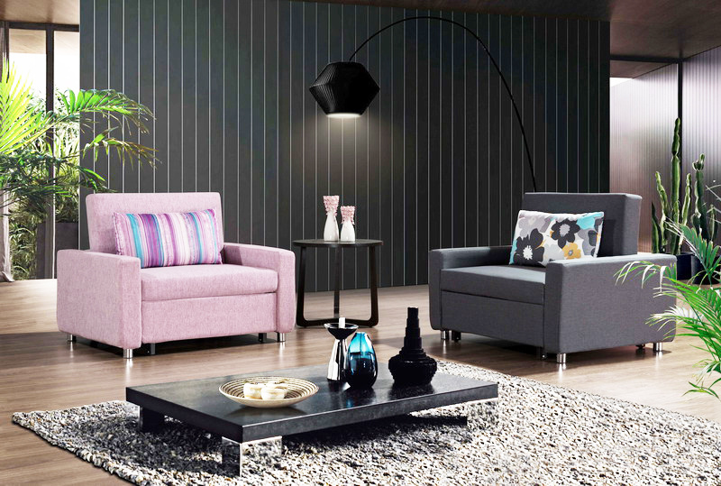 Simple Funcional Single Sofa Bed with Armrest