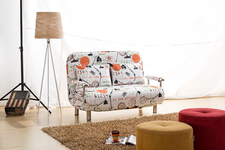 Glorious Design Hardware Frame Love Seater Sofa Bed