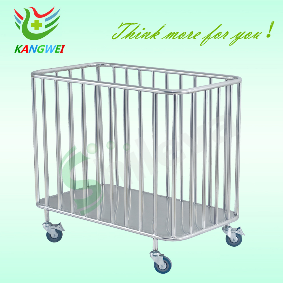 Stainless Steel Dirty Clothes Collection Trolley Cart Hospital Furniture Slv-C4027