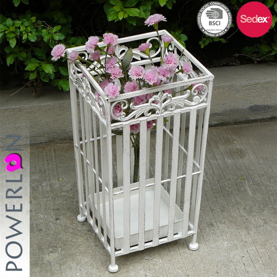 Square Shape Antique White Metal Umberlla Stand