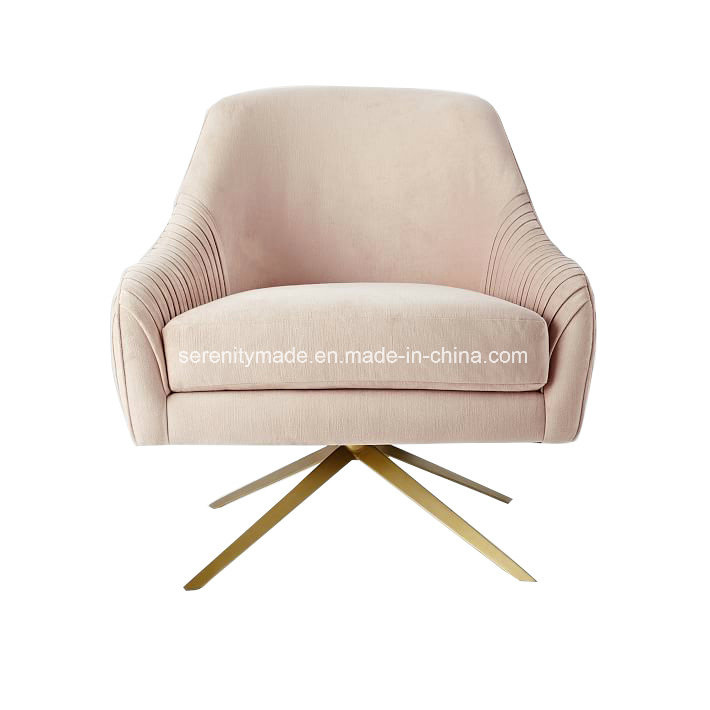 Comfortable Living Room Furniture Luxury Fabric Sofa Chair with Stainless Steel Legs