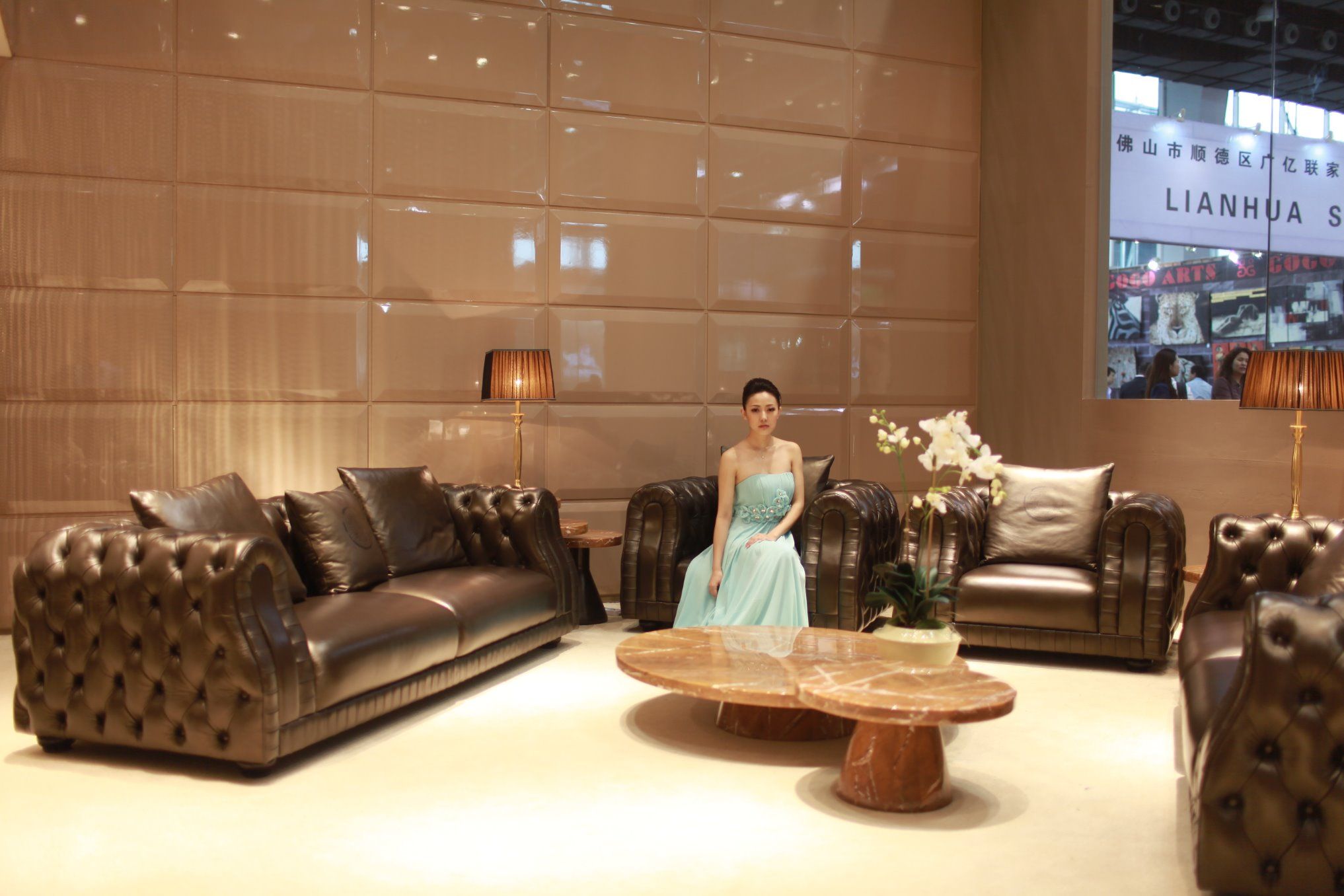 Living Room Modern Furniture Leather Sofa