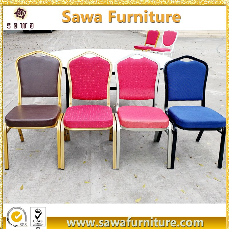 Wholesale Fabric Golden Frame Hotel Chair Steel Banquet Chair