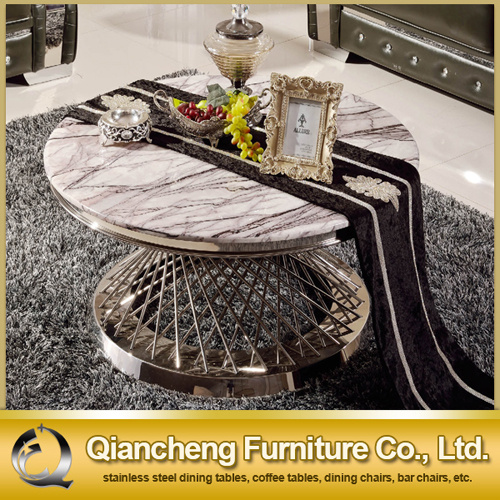 Classic Family Use Round Stainless Steel Coffee Table