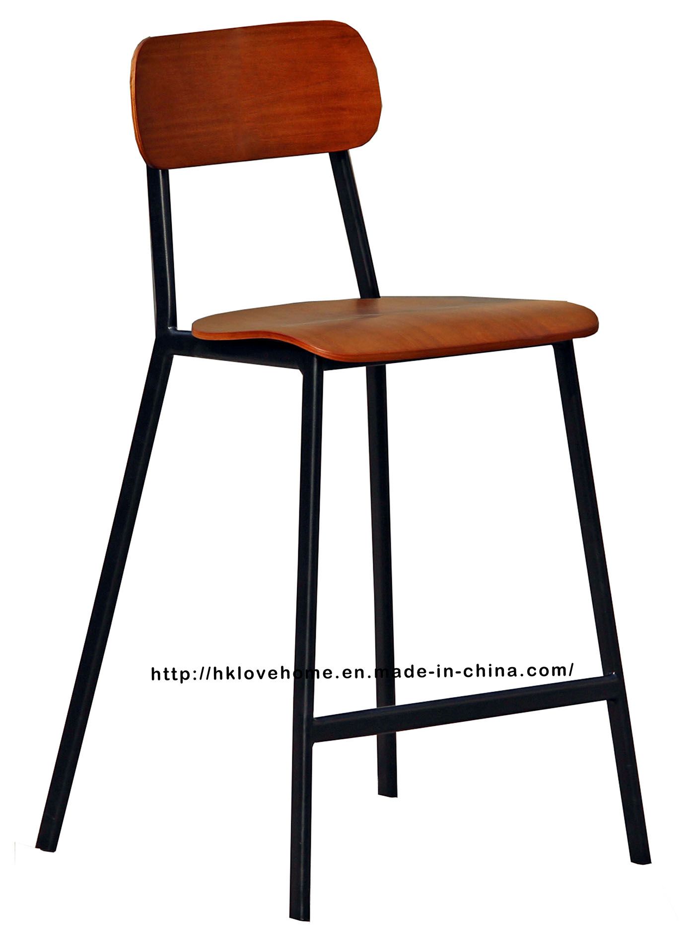 Morden Classic Metal Dining Restaurant Wooden Bar Chair