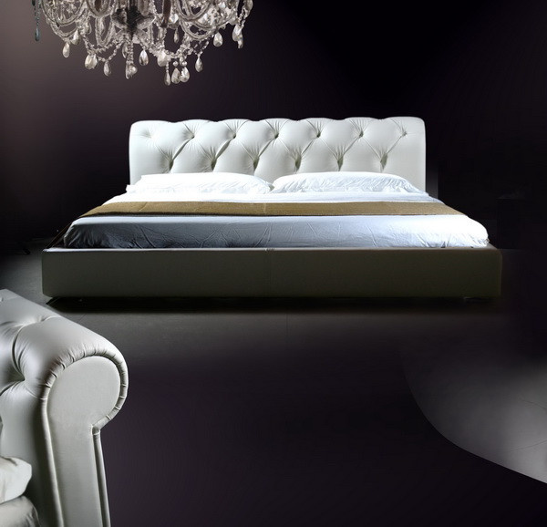Lse King Size Made in China Leather Bed Ls-408