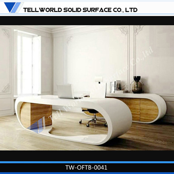 Modern Executive Table, Luxury Boss Table with Credenza