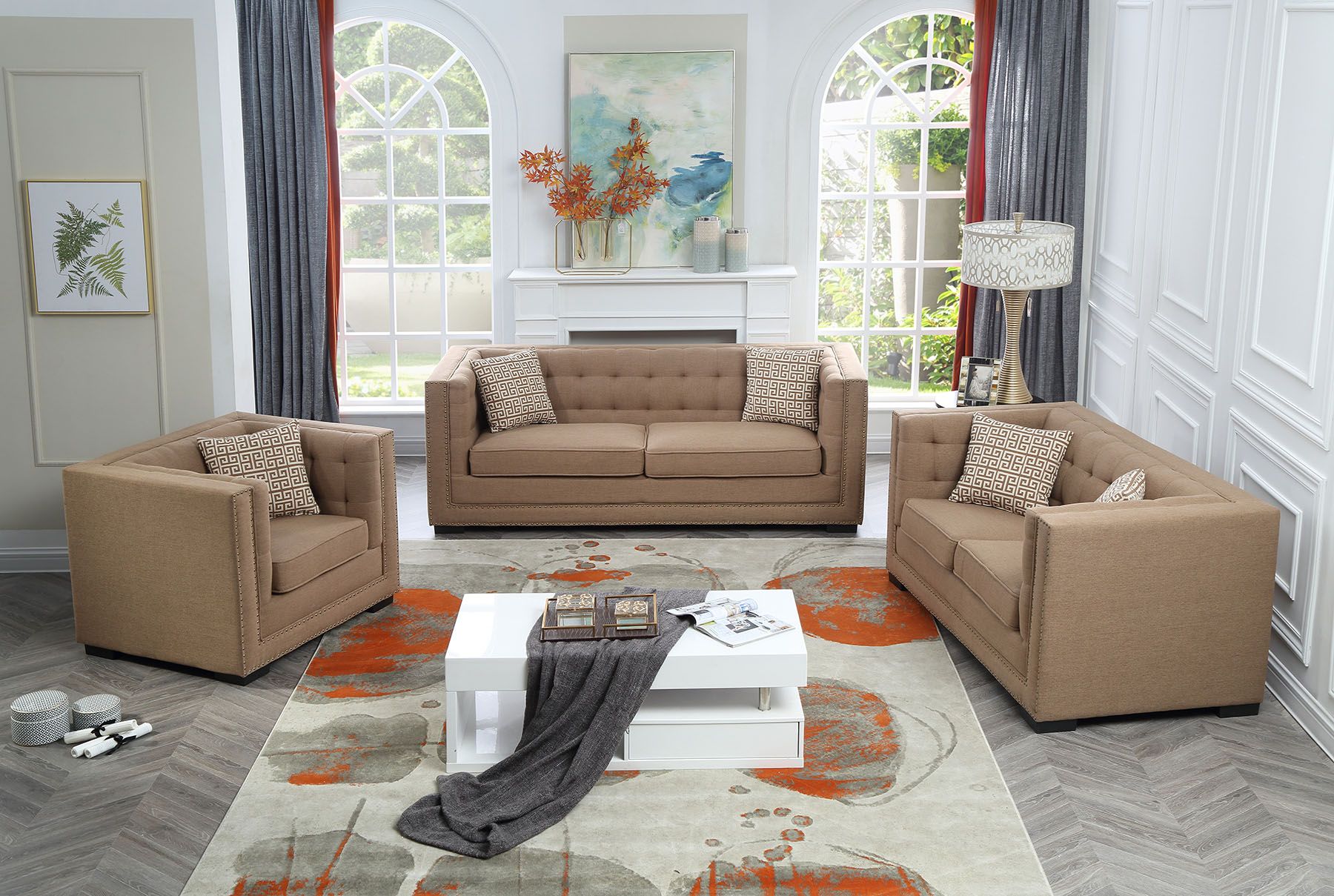 Modern Living Room Button Sofa