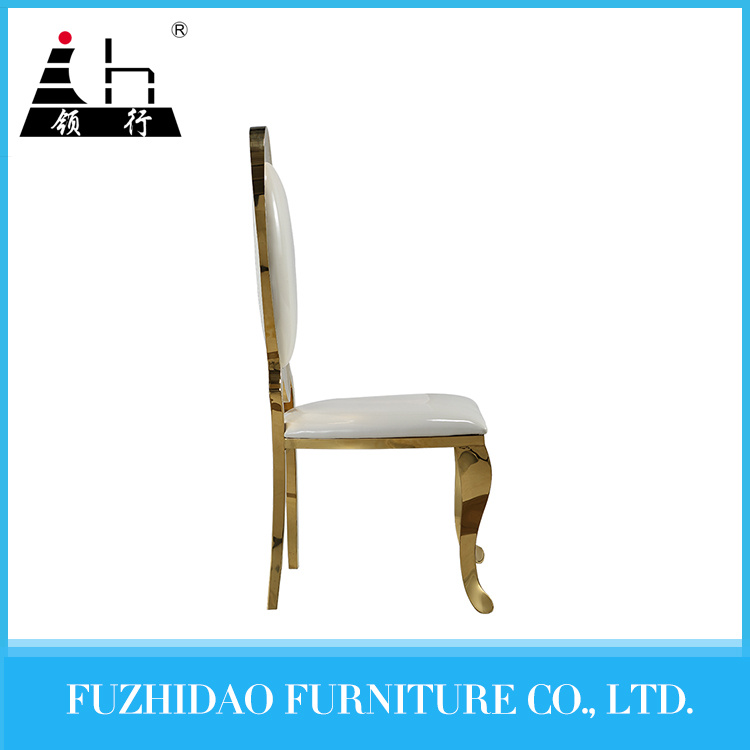 Classic White Leather Cheap King Throne Chair in Stainless Steel