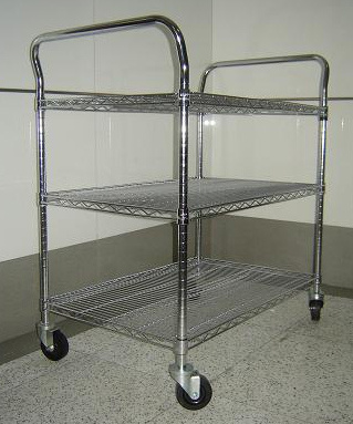 3 Tiers Mobile Adjustable Wire Shelving
