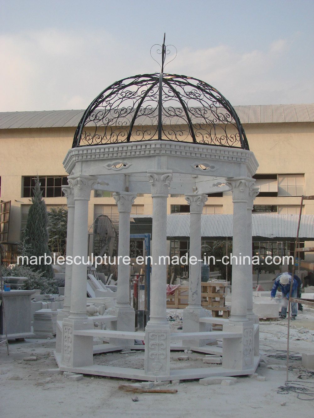 Antique Stone Marble Garden Gazebo for Outdoor Garden Decoration (SY-G001)