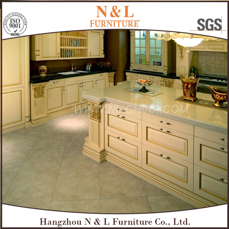 N & L Solid Wood Kitchen Furniture with Elegant Shape