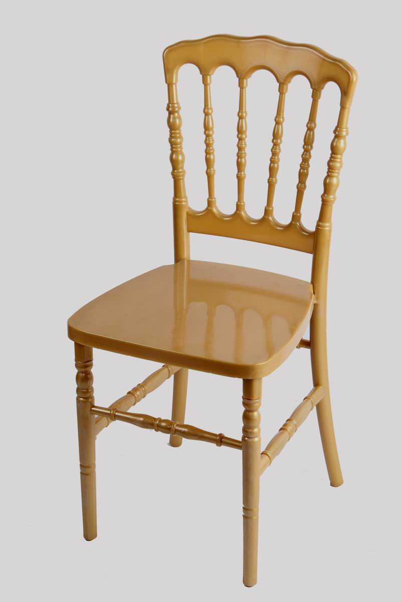 Light Gold Resin Plastic Wedding Banquet Rental Napoleon Chair