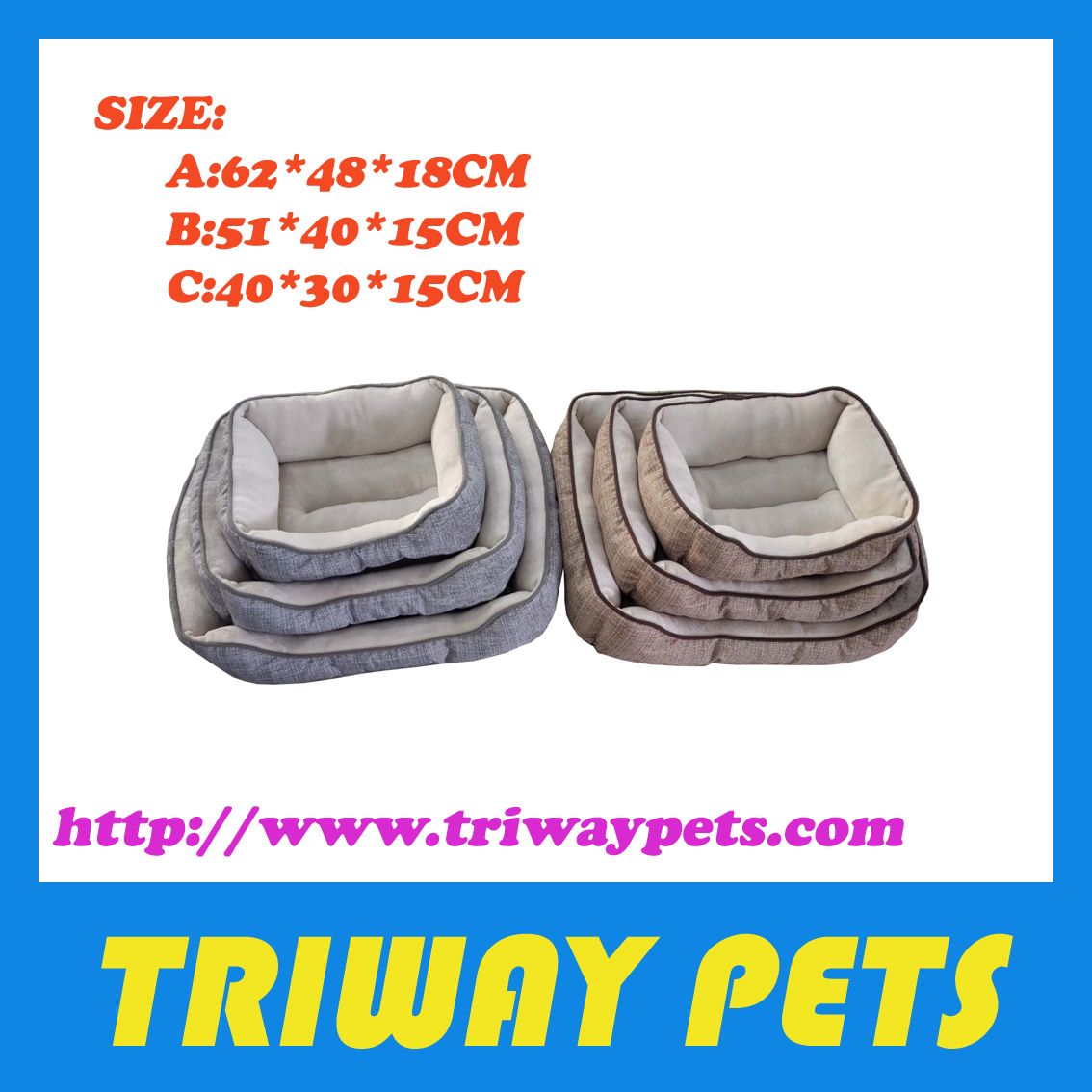 Comfort Flannel&Hessian Pet Bed (WY161008A/C)