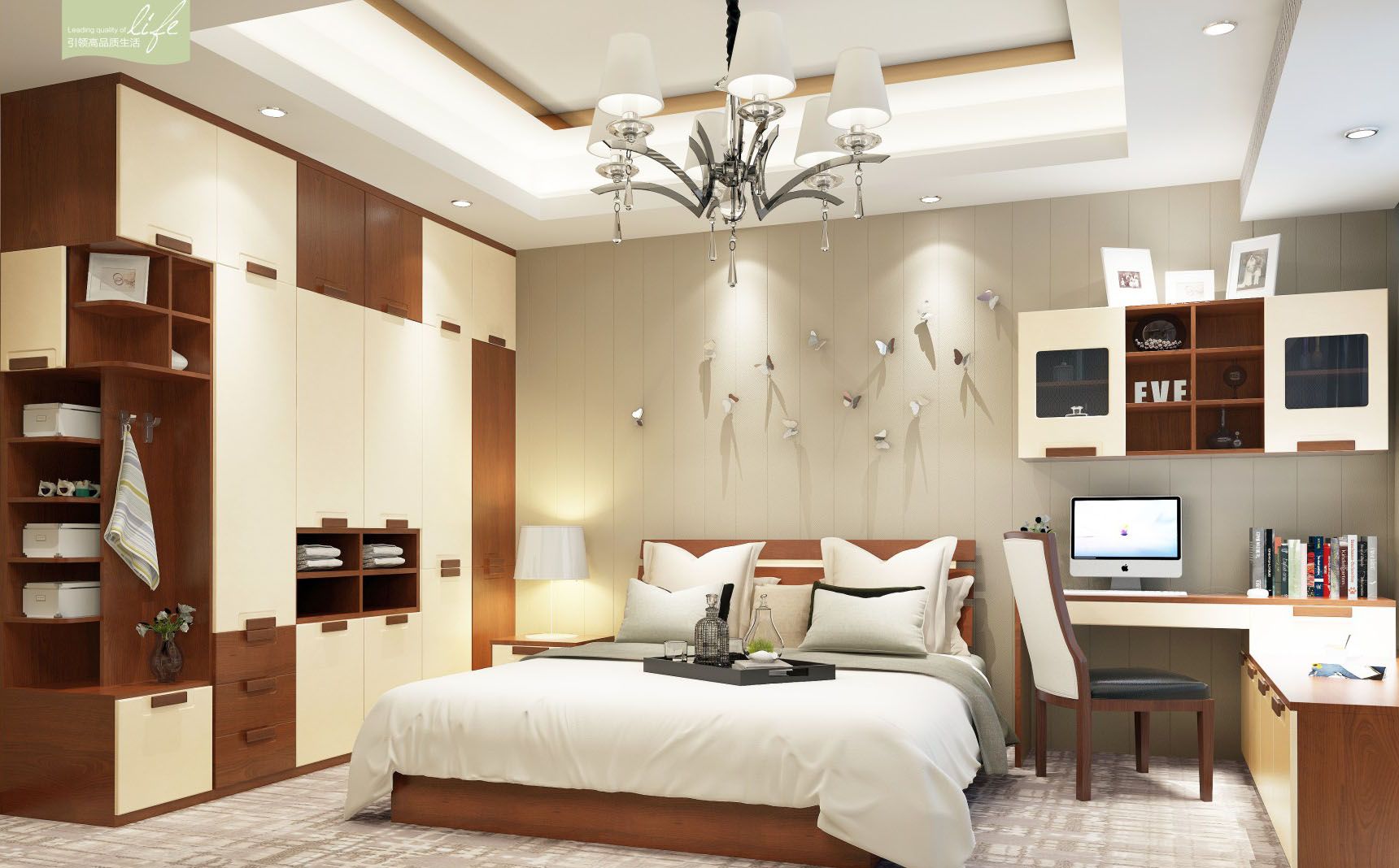 Modern Desing Closet with Sliding Door for Bedroom Furniture (V3-WS002)
