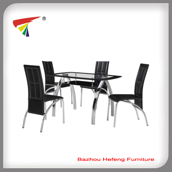 Big Promotion Modern Metal Glass Dining Table Set (DT007)