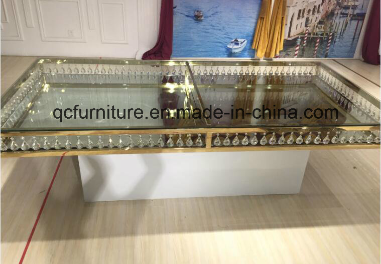 Wedding Table with Mirror Golden Stainless Steel Wedding Event Table
