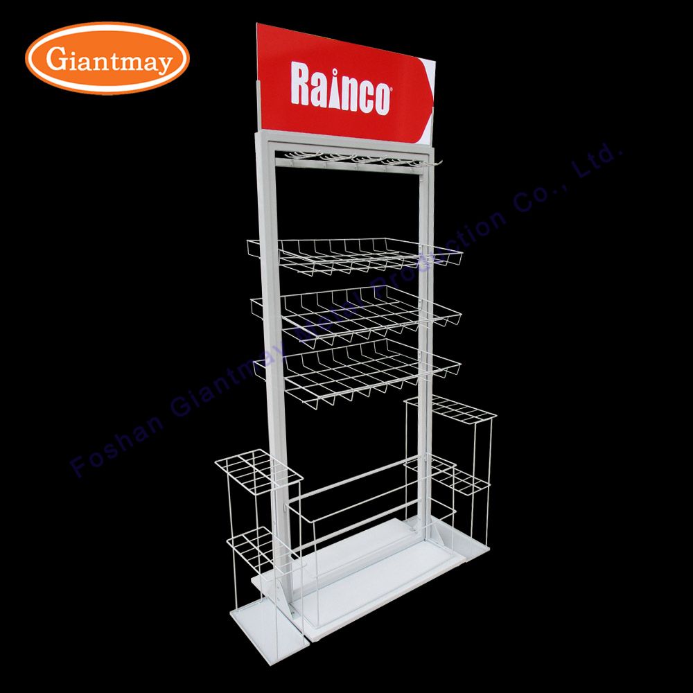 Floor Standing 3 Basket Layers Metal Wire Display Rack