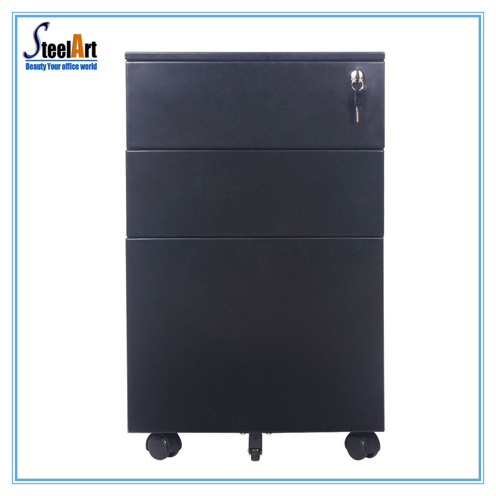 Steel Vertical 3 Drawer Movable File Cabinet
