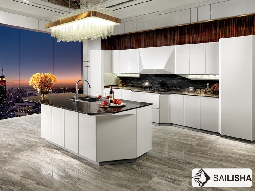 Modern France Home Hotel Furniture Island Wood Kitchen Cabinet