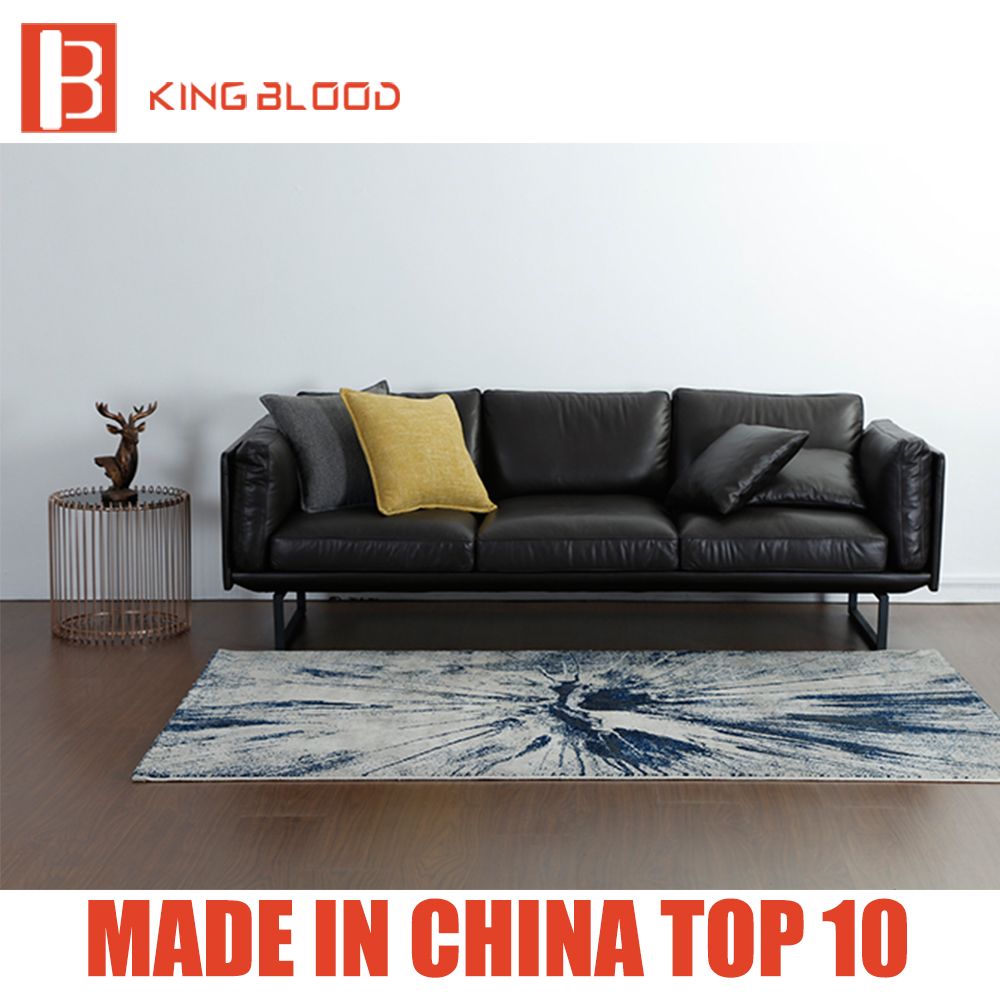Top Grain Brown Color Nappa Leather 3 Seater Sectional Sofa Couch