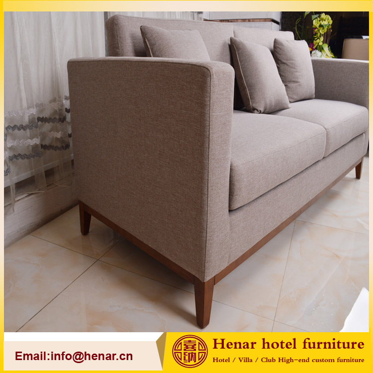 Wooden 3 Seat Modern Couch Sofa for Hotel Lobby Furniture