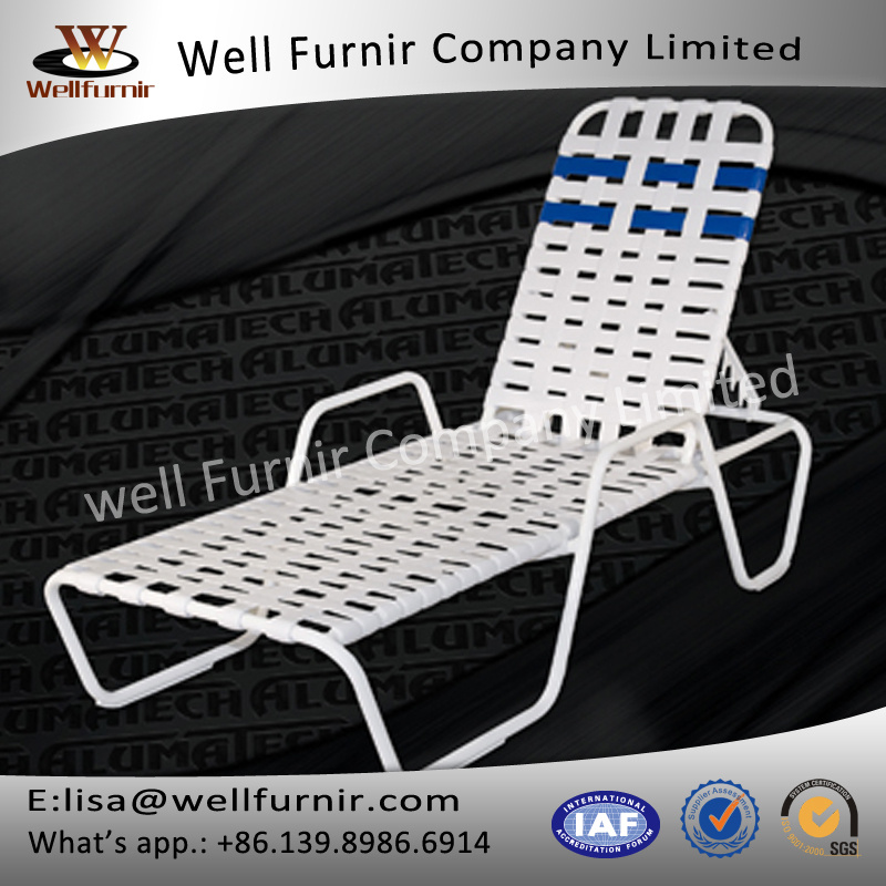 Well Furnir WF-8001 Vinyl Straps Pool Strap Chaise Lounge