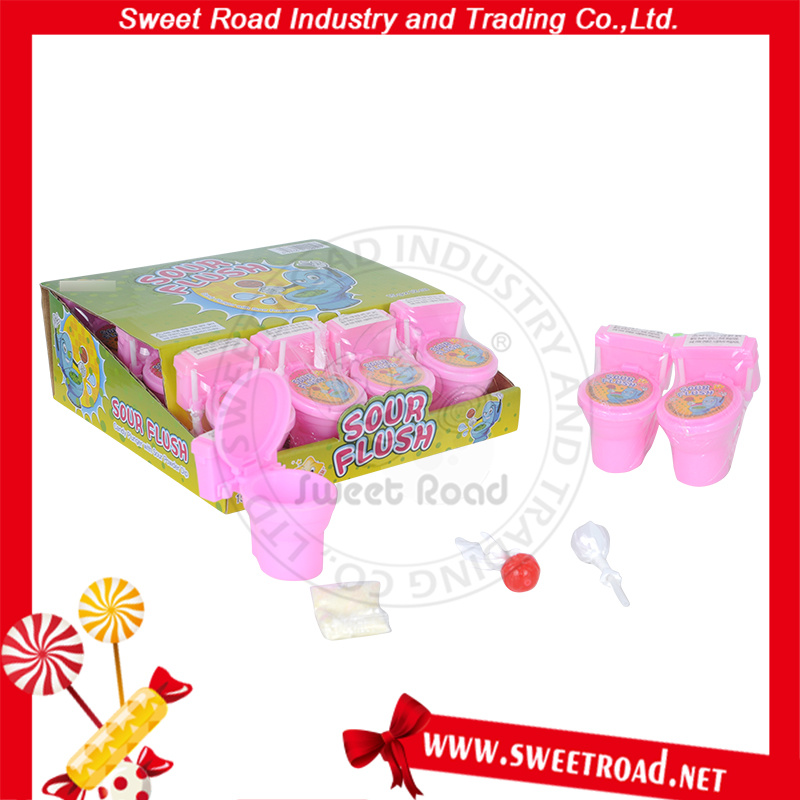 DIP Close Stool Toilets Toy Plunger Lollipop Candy with Sour Powder Toy Candy