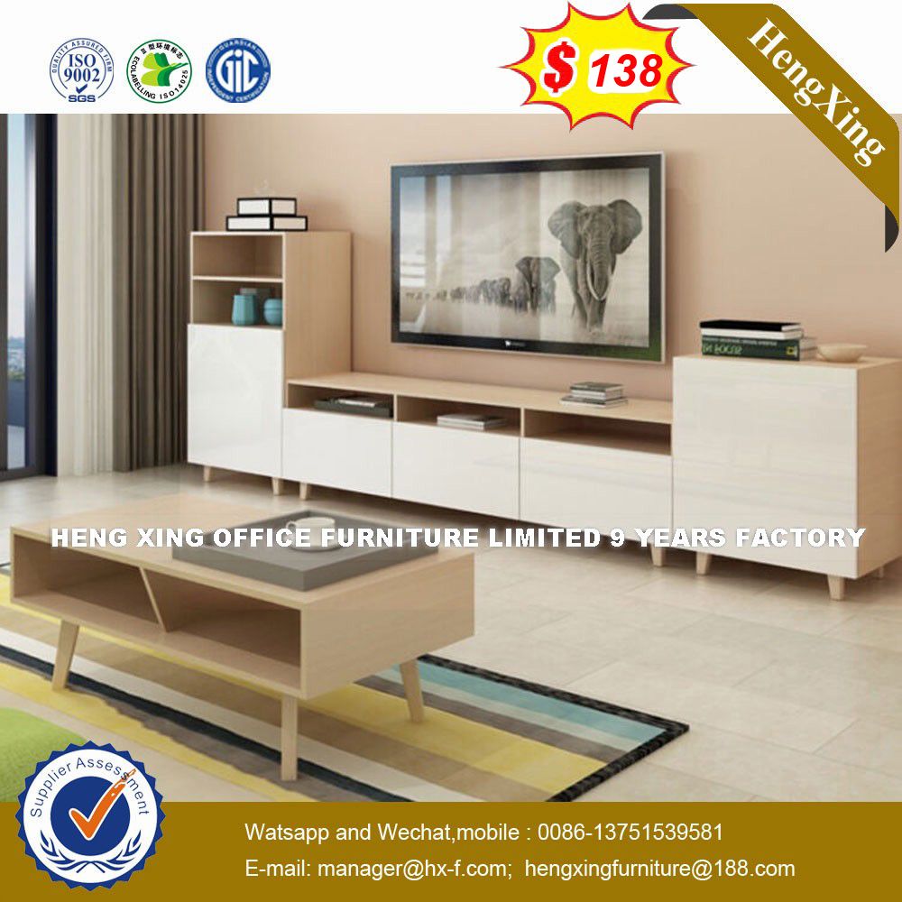 Glass Table Top Living Room Melamine Coffee Table (HX-8NR0694)