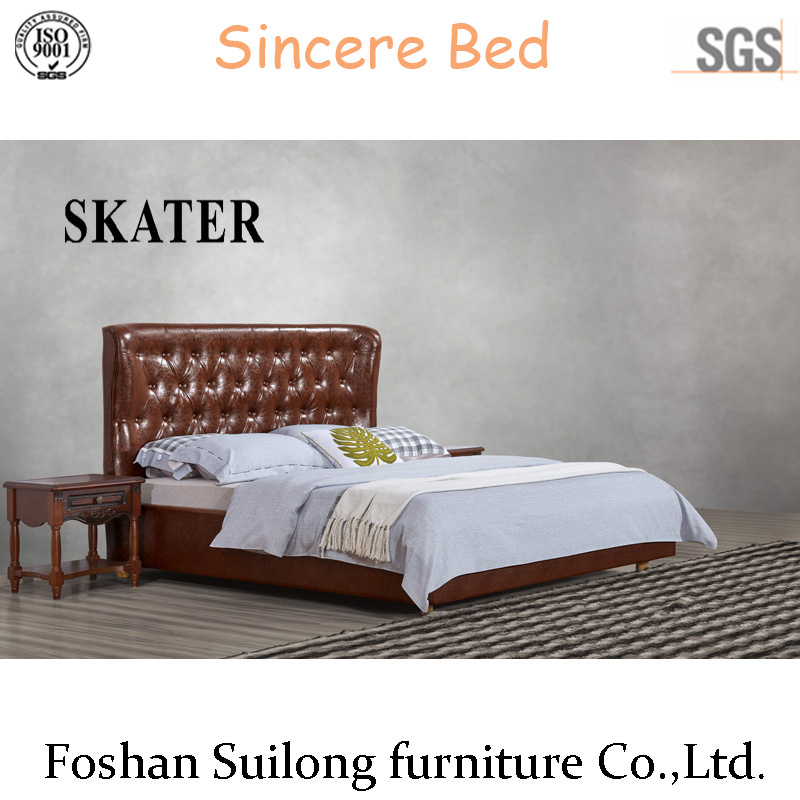 Modern Bedroom Bed American Style Leather Bed Top Design