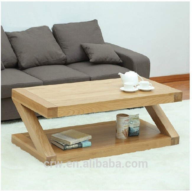 OA-4076 Solid Oak Z Shape Coffee Table New Model Dining Table