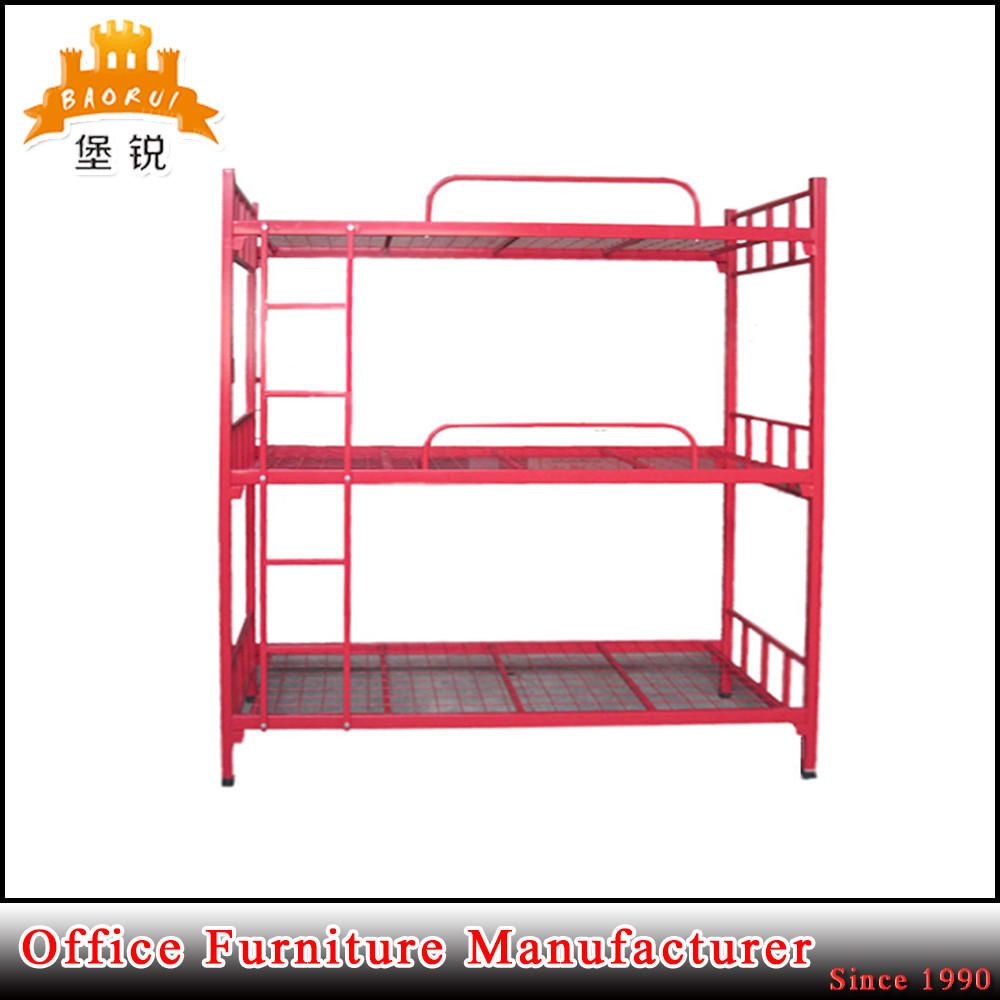 Dormitory Used 3 Layers Metal Triple Bunk Bed