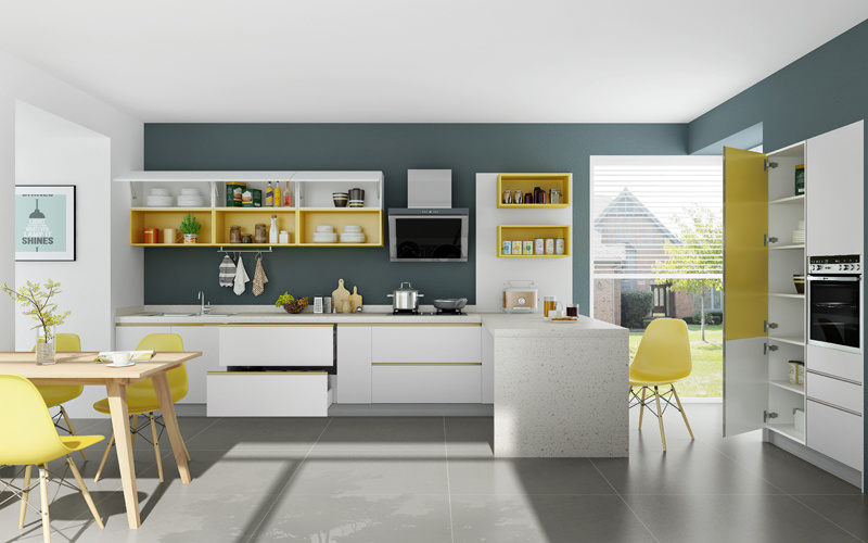 Shandong Furniture Factory Ready Made Modern Kitchen Cabinets