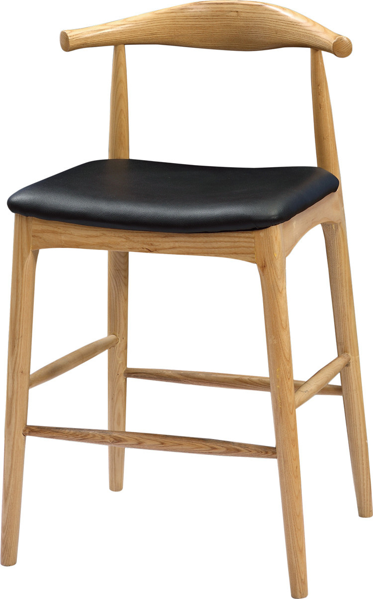Solid Wood Sushi Bar High Leg Stool Chair Wide Seat (FOH-BCA76)